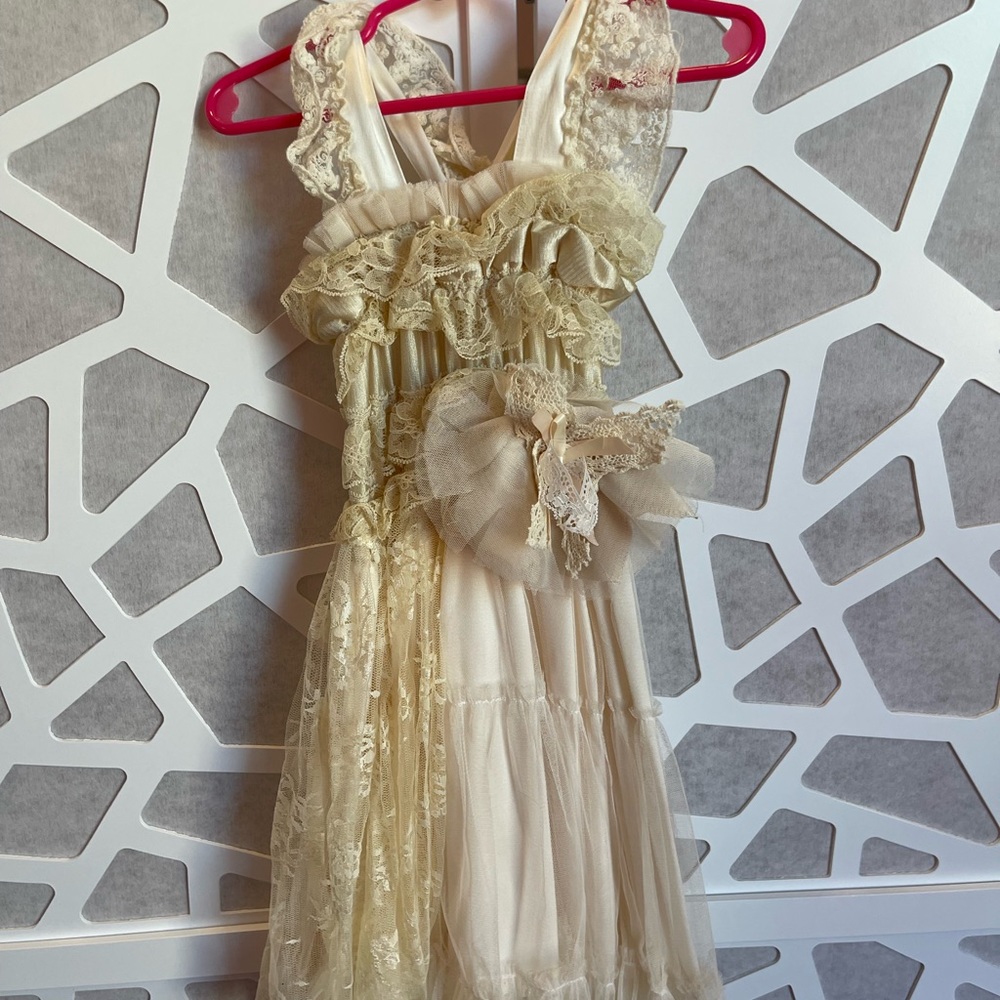 Dollcake Dress In Champagne And Cream, Size 2